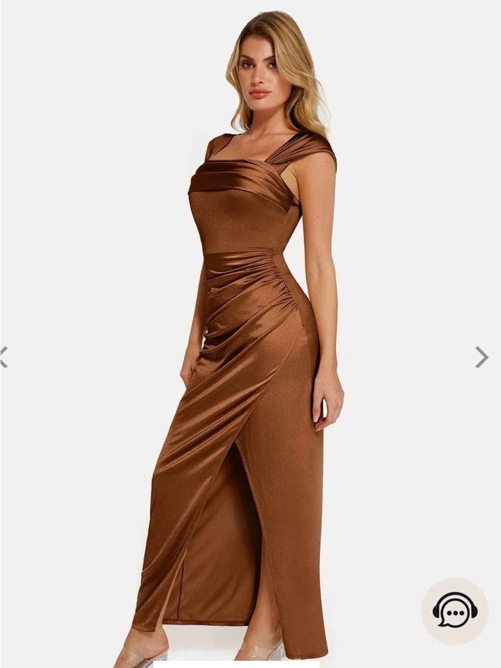 Shapewear Off Shoulder Shine Ruched Sculpting Maxi Dress